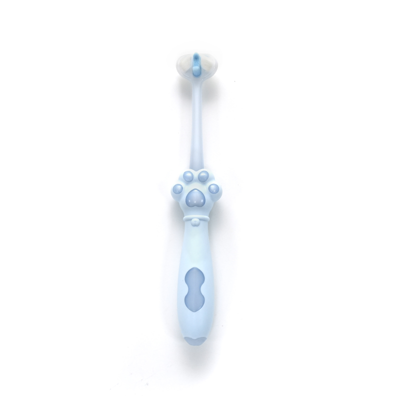 PP/TPE Cat-Claw Style Palpate Ultra-fine Mollis PBT Bristle 3D Brush Head Children's Deep Cleaning Toothbrush